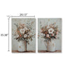 Faiz Wall Art Set of 2 | Pitcher w Flowers | Embellished Gold Foil | Gray 24x35