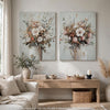 Faiz Wall Art Set of 2 | Pitcher w Flowers | Embellished Gold Foil | Gray 24x35