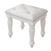 Koze Vanity Stool | Foam Seat | Tufted Polyester | Matte White 19"