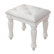 Koze Vanity Stool | Foam Seat | Tufted Polyester | Matte White 19"