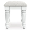 Koze Vanity Stool | Foam Seat | Tufted Polyester | Matte White 19"