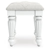Koze Vanity Stool | Foam Seat | Tufted Polyester | Matte White 19"