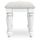 Koze Vanity Stool | Foam Seat | Tufted Polyester | Matte White 19"