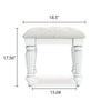 Koze Vanity Stool | Foam Seat | Tufted Polyester | Matte White 19"