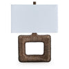 Onbi Table Lamp | Rectangular Shade | Hollow Square | Antique Brass 25"