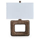 Onbi Table Lamp | Rectangular Shade | Hollow Square | Antique Brass 25"