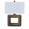 Onbi Table Lamp | Rectangular Shade | Hollow Square | Antique Brass 25"