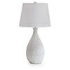 Yati Teardrop Table Lamp | Empire Shade | Speckled White Metal 33"