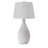 Yati Teardrop Table Lamp | Empire Shade | Speckled White Metal 33"