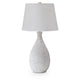 Yati Teardrop Table Lamp | Empire Shade | Speckled White Metal 33"