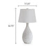 Yati Teardrop Table Lamp | Empire Shade | Speckled White Metal 33"