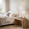 Yati Teardrop Table Lamp | Empire Shade | Speckled White Metal 33"