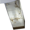 Linde Table Lamp w Nightlight | Alabaster Block Body | White | Gold 29"