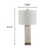 Linde Table Lamp w Nightlight | Alabaster Block Body | White | Gold 29"