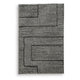 Mera Geometric Medium Area Rug | Black and Ivory Polypropylene Frieze 5x7