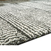 Mera Geometric Medium Area Rug | Black and Ivory Polypropylene Frieze 5x7