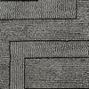 Mera Geometric Medium Area Rug | Black and Ivory Polypropylene Frieze 5x7