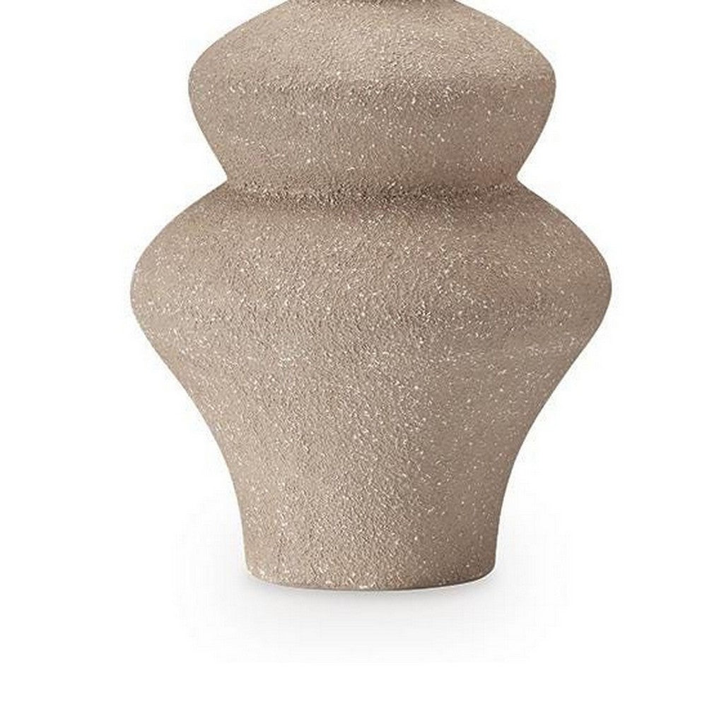 Nesa Table Lamp | Beige Textured Finish | Drum Hardback Shade | 32"