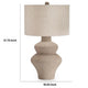 Nesa Table Lamp | Beige Textured Finish | Drum Hardback Shade | 32"