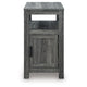 Mesa Chair Side End Table | Open Shelf | USB Ports | Weathered Gray | 25"