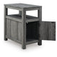 Mesa Chair Side End Table | Open Shelf | USB Ports | Weathered Gray | 25"