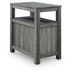 Mesa Chair Side End Table | Open Shelf | USB Ports | Weathered Gray | 25"