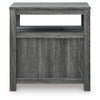 Mesa Chair Side End Table | Open Shelf | USB Ports | Weathered Gray | 25"