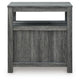 Mesa Chair Side End Table | Open Shelf | USB Ports | Weathered Gray | 25"