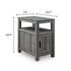 Mesa Chair Side End Table | Open Shelf | USB Ports | Weathered Gray | 25"