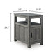 Mesa Chair Side End Table | Open Shelf | USB Ports | Weathered Gray | 25"