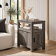 Mesa Chair Side End Table | Open Shelf | USB Ports | Weathered Gray | 25"