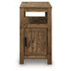 Mesa Chair Side End Table | Open Shelf | USB Ports | Rustic Oak Brown | 25"