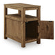 Mesa Chair Side End Table | Open Shelf | USB Ports | Rustic Oak Brown | 25"
