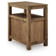Mesa Chair Side End Table | Open Shelf | USB Ports | Rustic Oak Brown | 25"