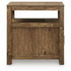 Mesa Chair Side End Table | Open Shelf | USB Ports | Rustic Oak Brown | 25"