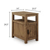 Mesa Chair Side End Table | Open Shelf | USB Ports | Rustic Oak Brown | 25"