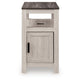 Mesa Chair Side End Table | Open Shelf | USB Ports | Antique White | 25"