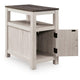 Mesa Chair Side End Table | Open Shelf | USB Ports | Antique White | 25"