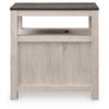 Mesa Chair Side End Table | Open Shelf | USB Ports | Antique White | 25"