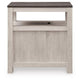 Mesa Chair Side End Table | Open Shelf | USB Ports | Antique White | 25"