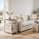 Mesa Chair Side End Table | Open Shelf | USB Ports | Antique White | 25"