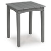 Covi Outdoor Side End Table | Slatted Square Top | Gray HDPE | 23"