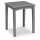 Covi Outdoor Side End Table | Slatted Square Top | Gray HDPE | 23"