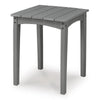 Covi Outdoor Side End Table | Slatted Square Top | Gray HDPE | 23"