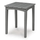 Covi Outdoor Side End Table | Slatted Square Top | Gray HDPE | 23"