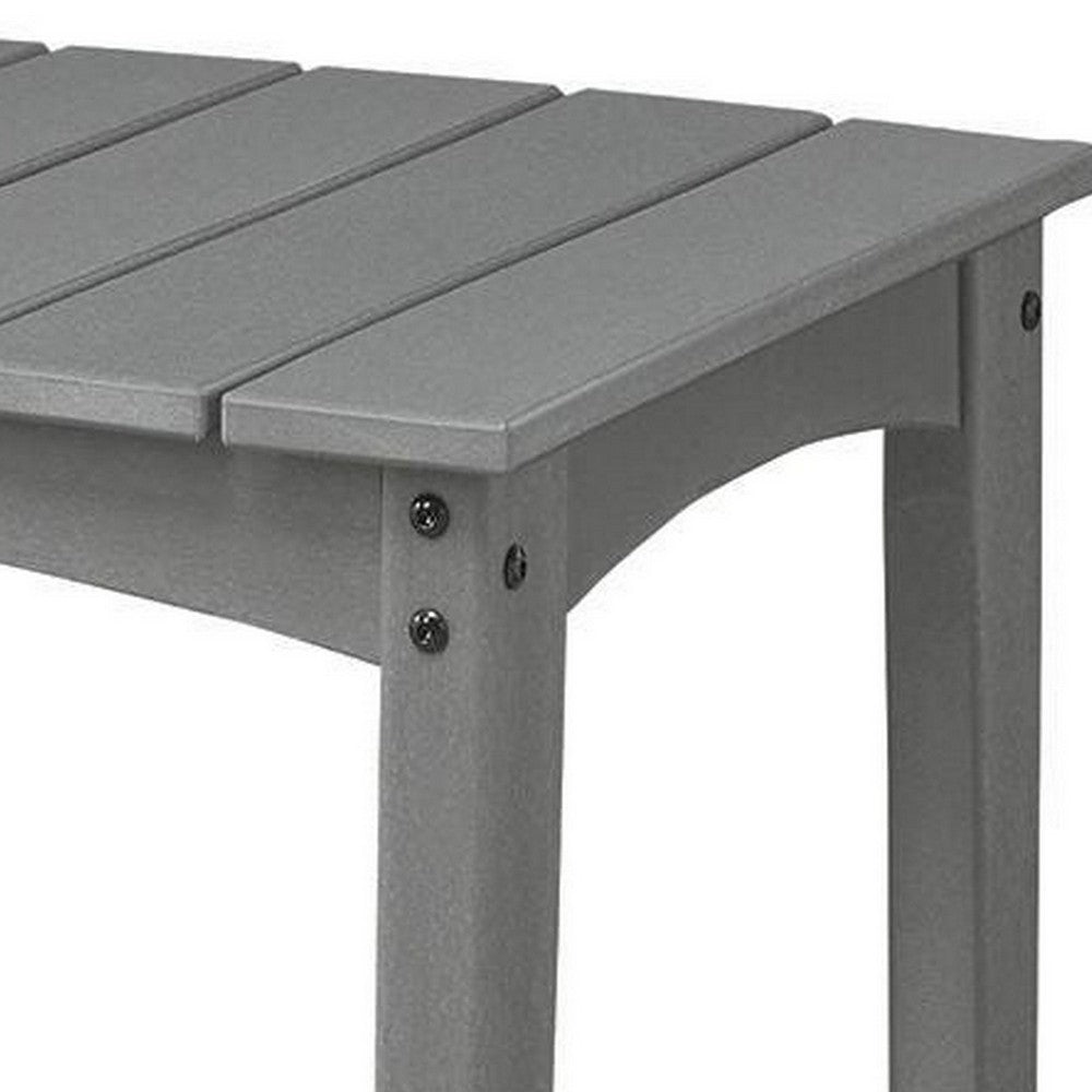 Covi Outdoor Side End Table | Slatted Square Top | Gray HDPE | 23"