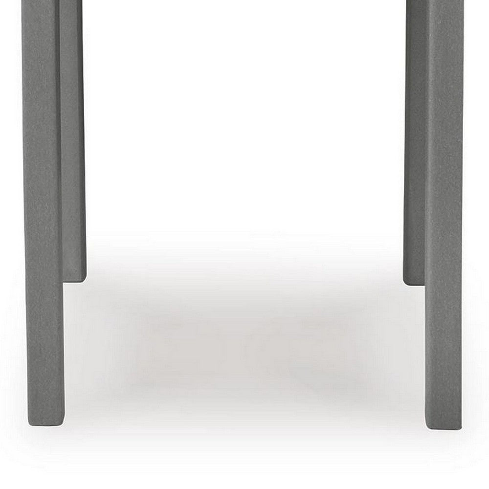 Covi Outdoor Side End Table | Slatted Square Top | Gray HDPE | 23"