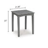 Covi Outdoor Side End Table | Slatted Square Top | Gray HDPE | 23"