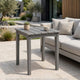 Covi Outdoor Side End Table | Slatted Square Top | Gray HDPE | 23"
