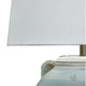 Fesa Table Lamp | Antiqued Green Terracotta | White Drum Shade | 29"